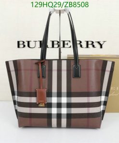 Replica Burberry Tote Check and Leather Medium Bag AAAA