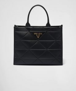 Replica Prada Handbag AAAA Black Leather