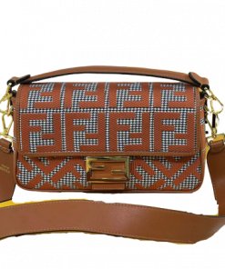 FENDI Replica Baguette FF Embroidered Shoulder Bag AAAA