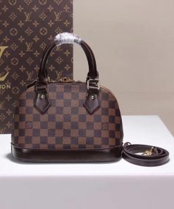 Louis Vuitton LV alma BB damier Ebène Handbag Brown AAAA