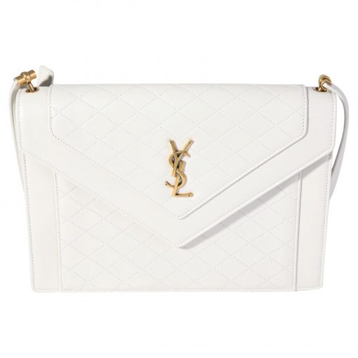 Replica Saint Laurent Blanc Quilted Cowhide Gaby Flap YSL Bag white