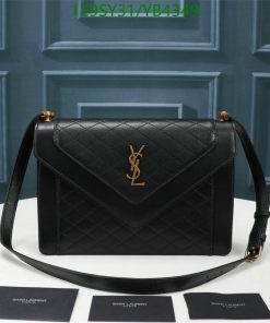 Replica Saint Laurent Blanc Quilted Cowhide Gaby Flap YSL Bag Black