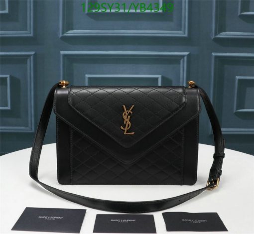 Replica Saint Laurent Blanc Quilted Cowhide Gaby Flap YSL Bag Black