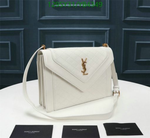 Replica Saint Laurent Blanc Quilted Cowhide Gaby Flap YSL Bag white