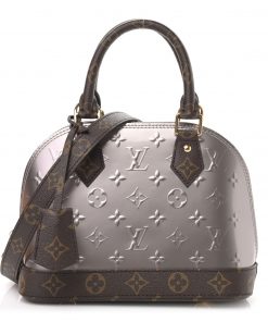 Replica Vernis Monogram Louis Vuitton Alma BB Taupe Metallise Silver