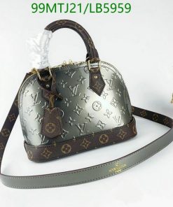 Replica Vernis Monogram Louis Vuitton Alma BB Taupe Metallise Silver