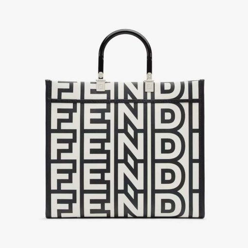 Fendi Roma Women Sunshine Medium Two-Tone Printed Leather Capsule Shopper Mirror 1:1