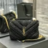 Saint Laurent Medium College shoulder bag in shearling Mirror 1:1 