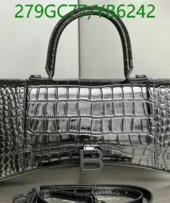 Balenciaga Hourglass crocodile-effect leather bag Mirror 1:1 