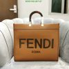 Fendi Sunshine Large Brown leather shopper Mirror Quality 1:1