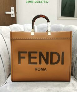 Fendi Sunshine Large Brown leather shopper Mirror Quality 1:1