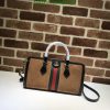 Gucci Brown Suede Ophidia Top Handle Boston Duffle Bag mirror 1:1