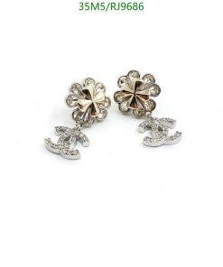 Silver and gold flower earrings