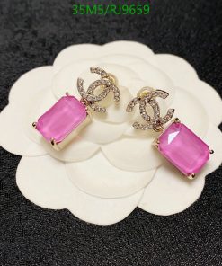 Elegant pink gemstone earrings with diamond accents.