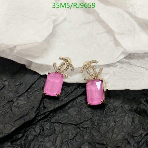 Elegant pink gemstone earrings with diamond accents.