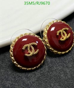 Elegant red and gold designer clip-on earrings