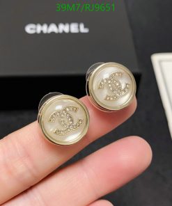 Designer crystal-studded round earrings.