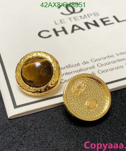 Chanel vintage gold-tone earrings with certificate.