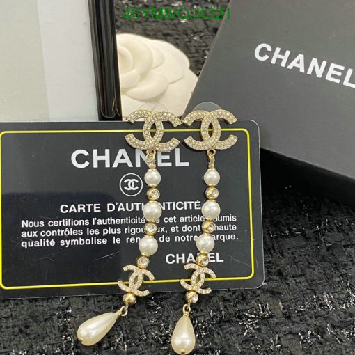 Chanel earrings with authenticity card and packaging.