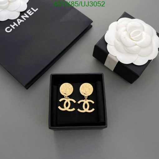 Designer logo earrings in elegant black presentation box.