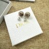 Dior earrings on branded box cloth background