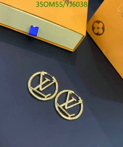 Designer logo earrings with packaging box.