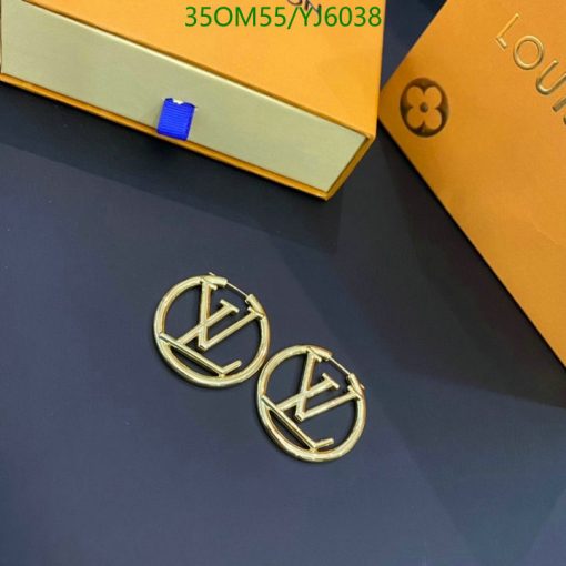 Designer logo earrings with packaging box.