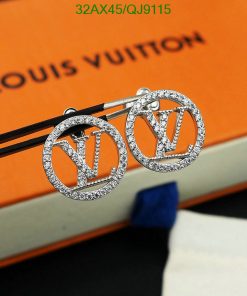 Louis Vuitton diamond-encrusted logo earrings