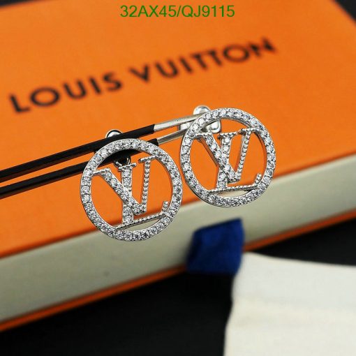 Louis Vuitton diamond-encrusted logo earrings