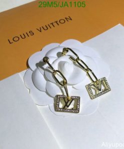 Louis Vuitton logo earrings with box.