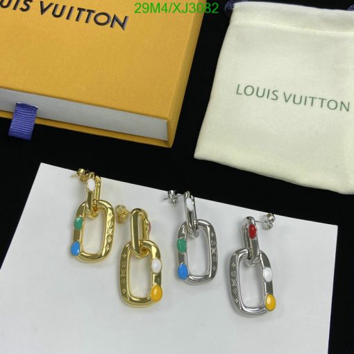 Louis Vuitton earrings with box and pouch.