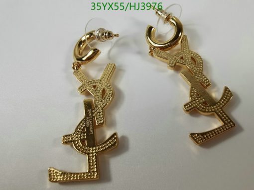 Gold anchor-shaped earrings with pavé accents