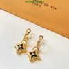 Gold star-shaped earrings on white surface