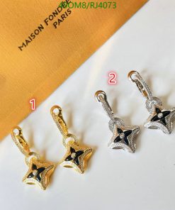 Gold and silver star-shaped pendant earrings