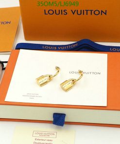 Louis Vuitton earrings with box and packaging.