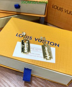 Designer brand earrings on luxury packaging.