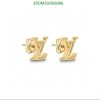 Gold-tone initial letter stud earrings.