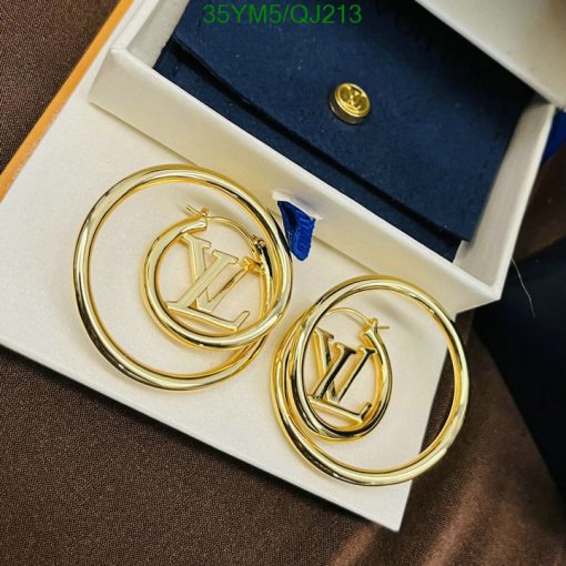 Designer logo earrings in box.