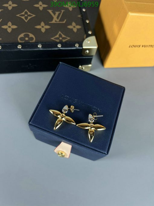 Louis Vuitton earrings in box with logo packaging.