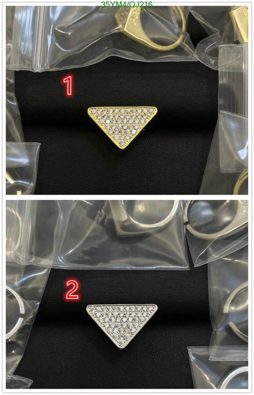 Two triangular diamond stud earrings displayed with numbering.