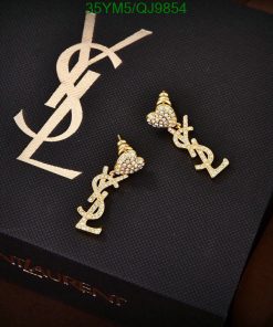 Designer logo earrings on branded box.