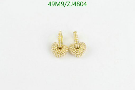 Gold heart-shaped stud earrings with diamonds.