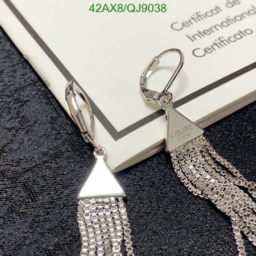 Silver tassel earrings on certificate