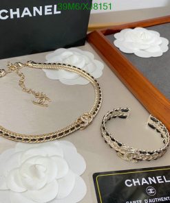 Chanel jewelry set with authenticity card.