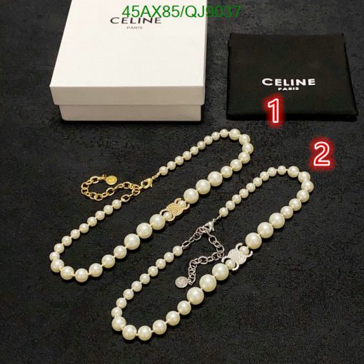 Celine pearl necklaces with box and pouch.