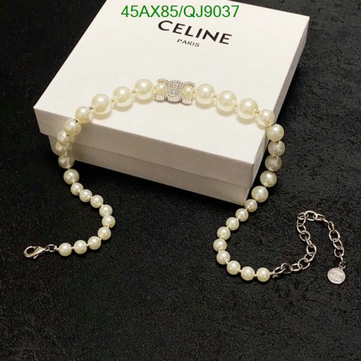 Pearl bracelet with diamond clasp and Celine box.