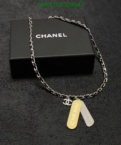 Designer necklace with logo on display box.