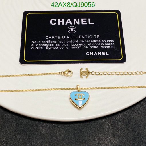 Chanel authenticity card and necklace with logo pendant.