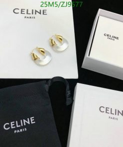 Celine branded earrings with packaging.