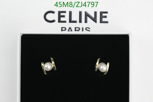 Celine Paris pearl earrings on display box